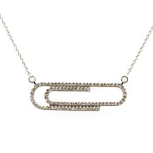 Diamond Paperclip Necklace
